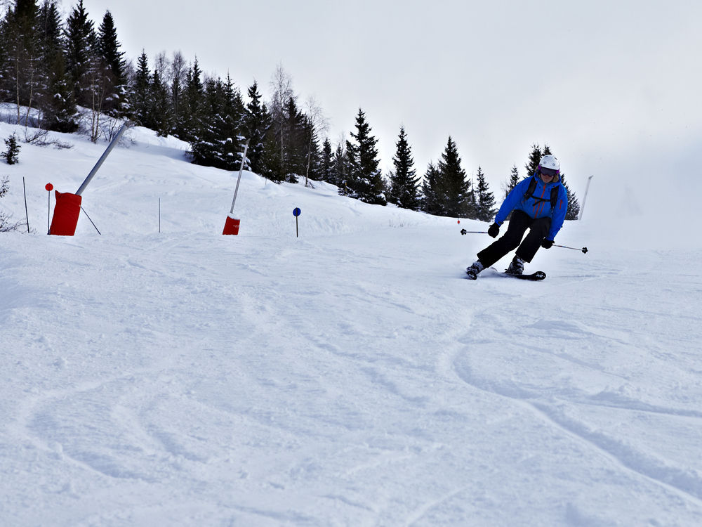 Skiing the pistes